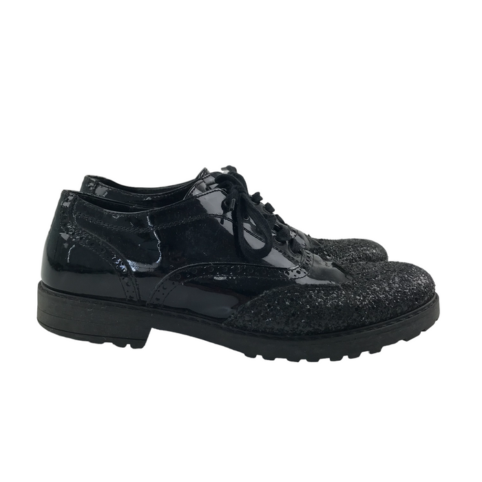 Size UK 5 black glitter tipped shoes