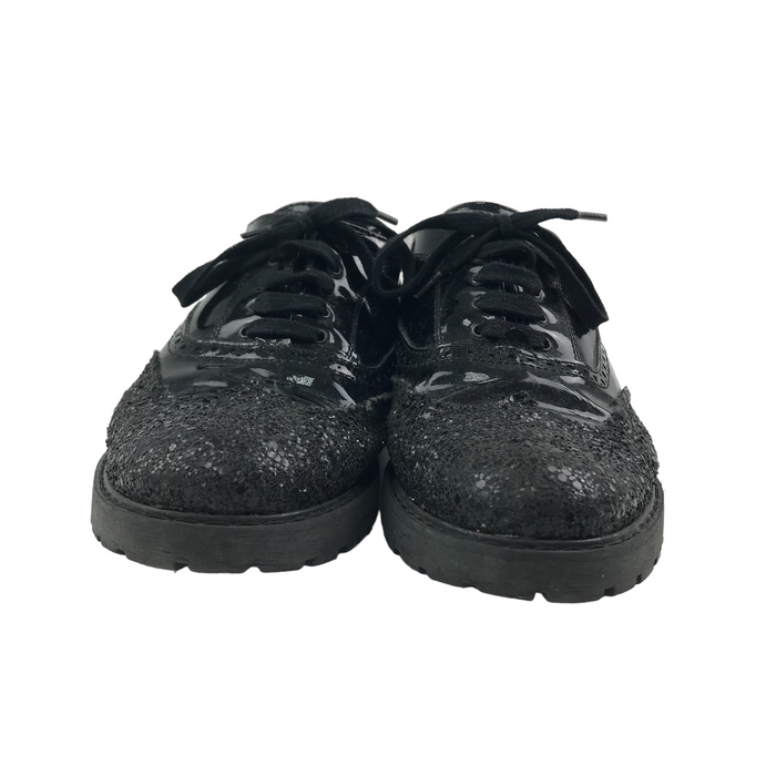 Size UK 5 black glitter tipped shoes