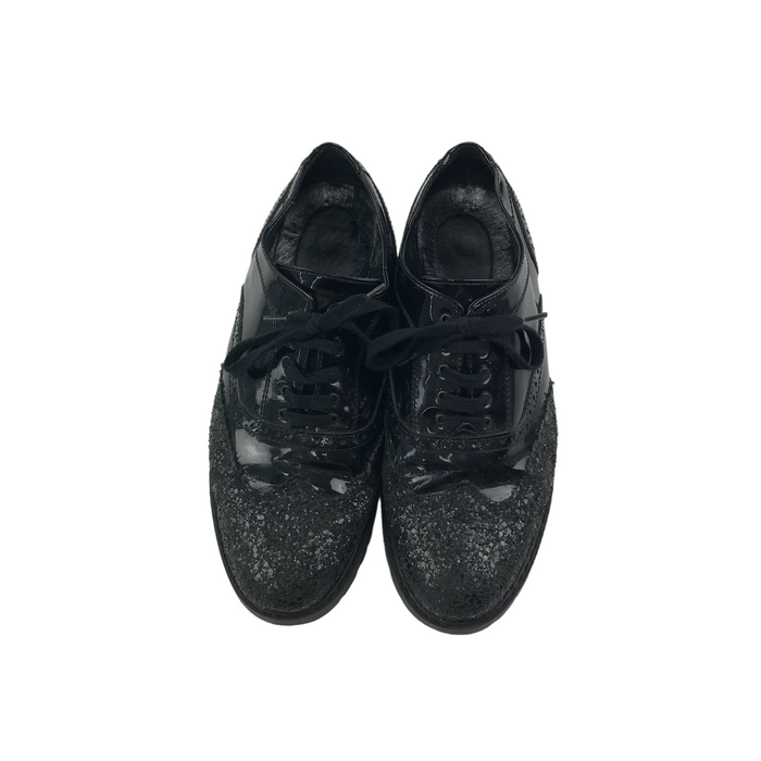 Size UK 5 black glitter tipped shoes