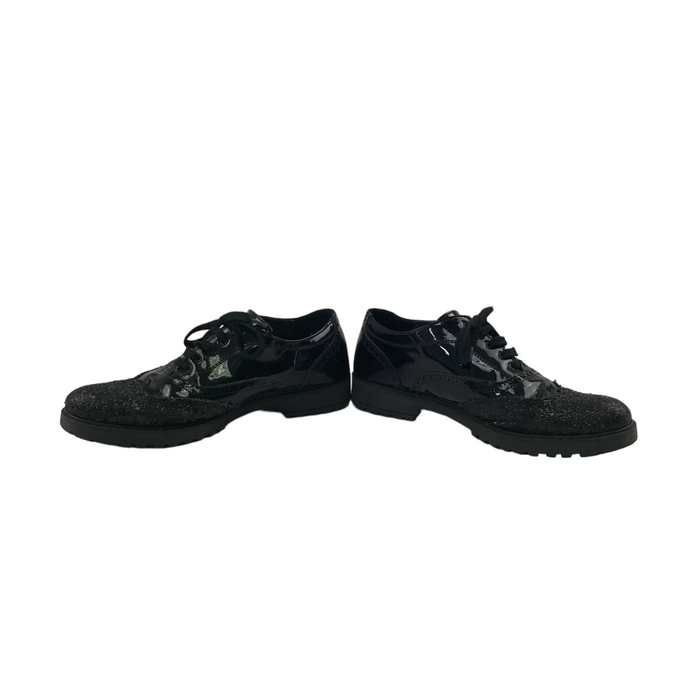 Size UK 5 black glitter tipped shoes