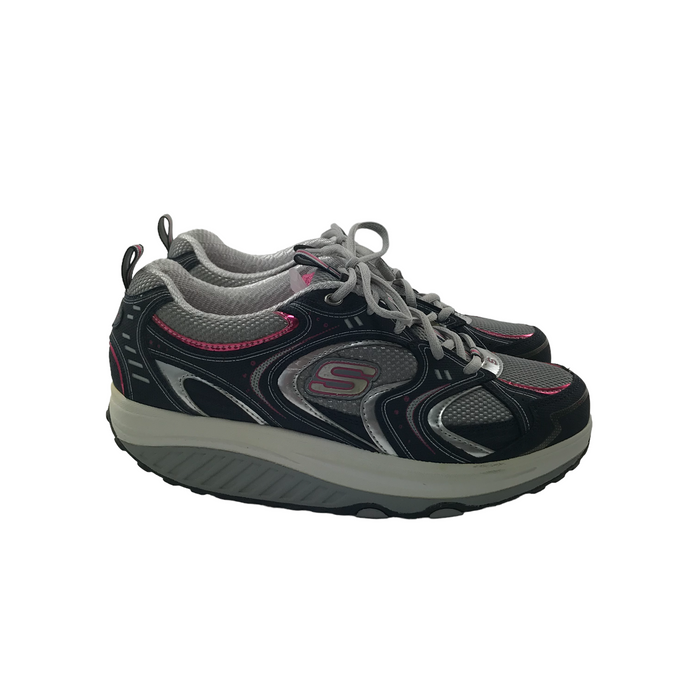 Skechers size UK 7 grey pink shape-ups trainers