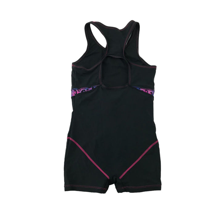 Slazenger 9-10 years black pink blue leopard stripe swimsuit