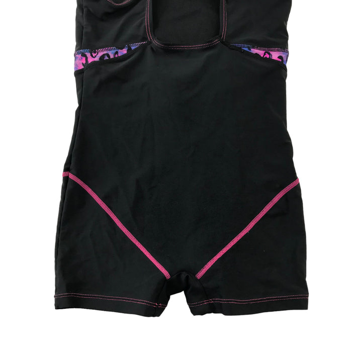Slazenger 9-10 years black pink blue leopard stripe swimsuit