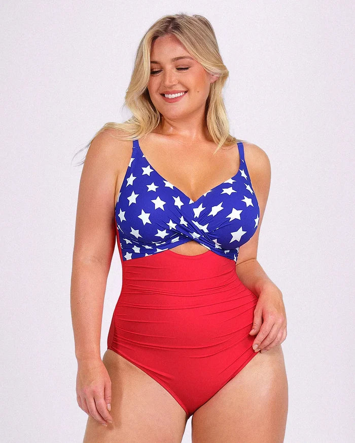 Smart Sculpt™ Ribbed Cutout-Front Shaping Swimsuit