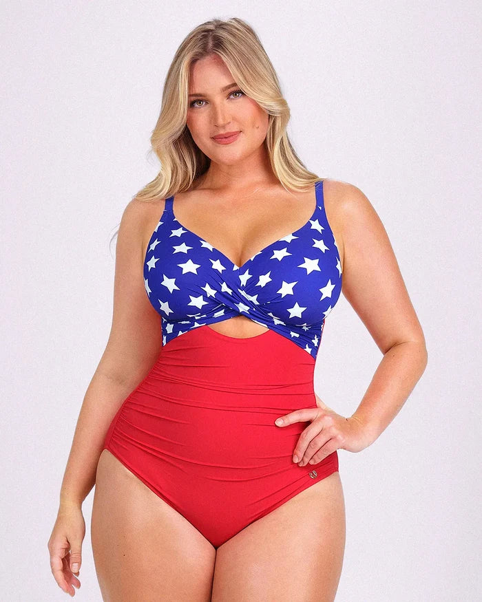 Smart Sculpt™ Ribbed Cutout-Front Shaping Swimsuit