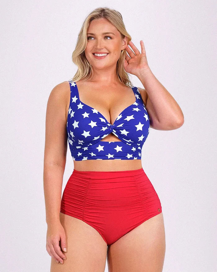 Smart Sculpt™ Twist-Front Bikini Top & High-Waisted Bottom Set