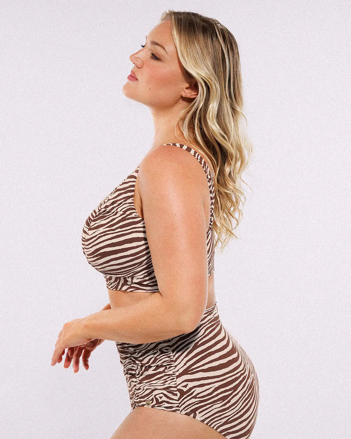 Smart Sculpt™ Ruched V-Neck Bikini Top & High-Waisted Bottom Set