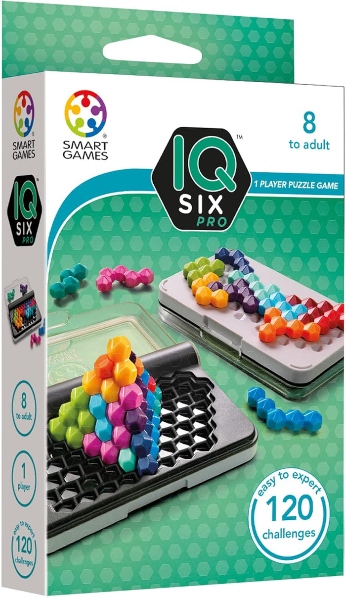 SmartGames: IQ Six Pro: 1 Player Puzzle Game - 2D & 3D Challenges, 3 Play Modes, Ages 8+
