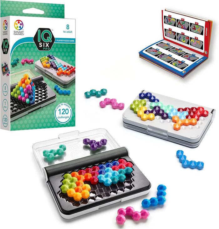 SmartGames: IQ Six Pro: 1 Player Puzzle Game - 2D & 3D Challenges, 3 Play Modes, Ages 8+