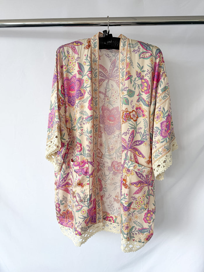 Spell Mojave Lily Floral Print Short Robe