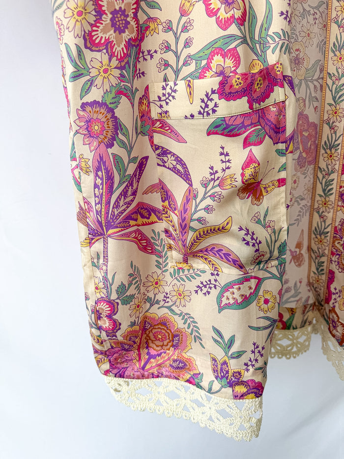 Spell Mojave Lily Floral Print Short Robe