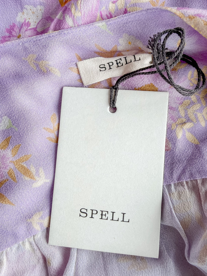 Spell & The Gypsy Lavender Purple Floral Print Lei Lei Romper Playsuit