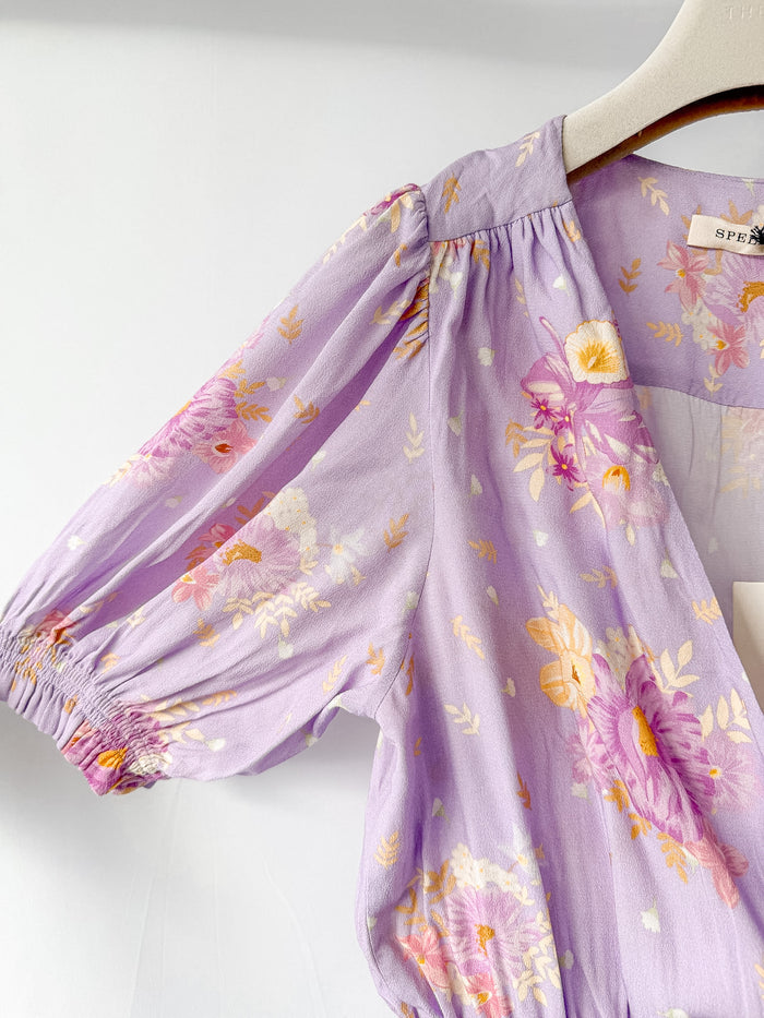 Spell & The Gypsy Lavender Purple Floral Print Lei Lei Romper Playsuit