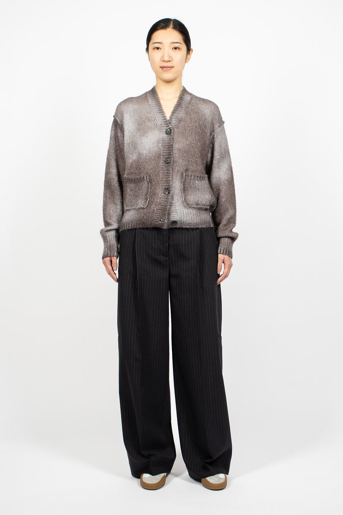 Sprayed Mohair Cardigan Anthracite Grey