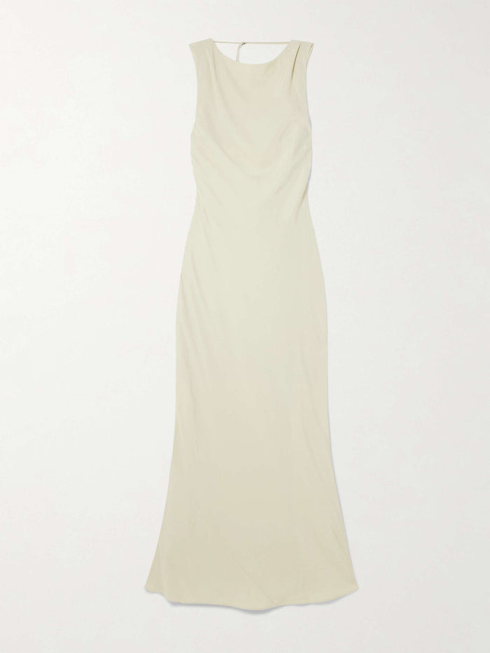 St Agni Dove Ivory Draped Cowl Dress