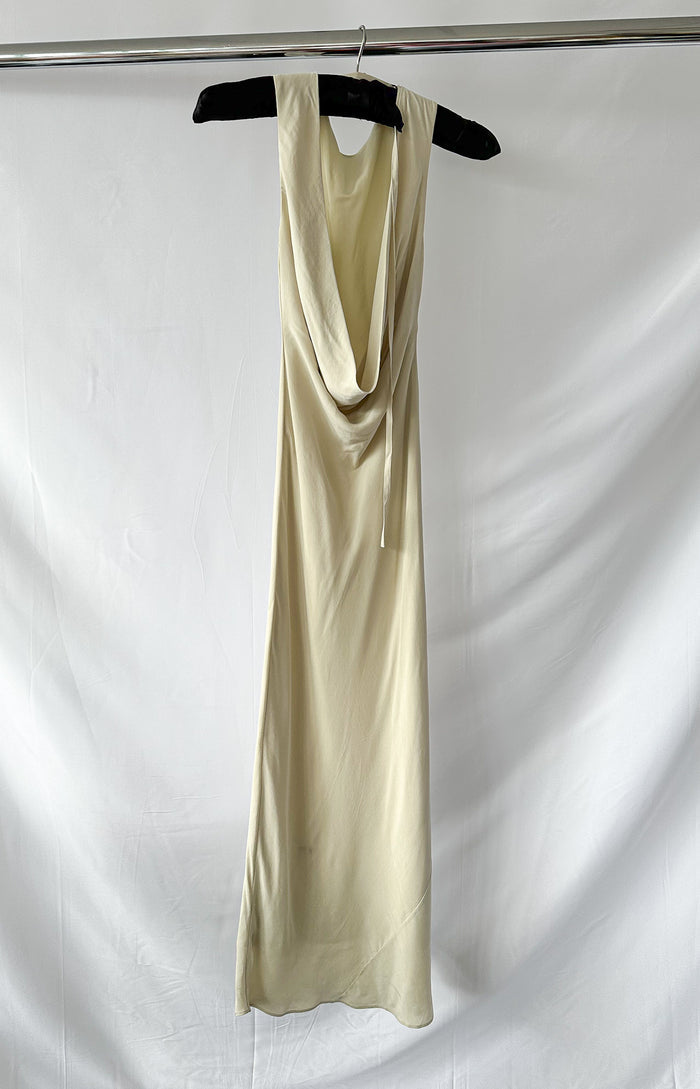 St Agni Dove Ivory Draped Cowl Dress