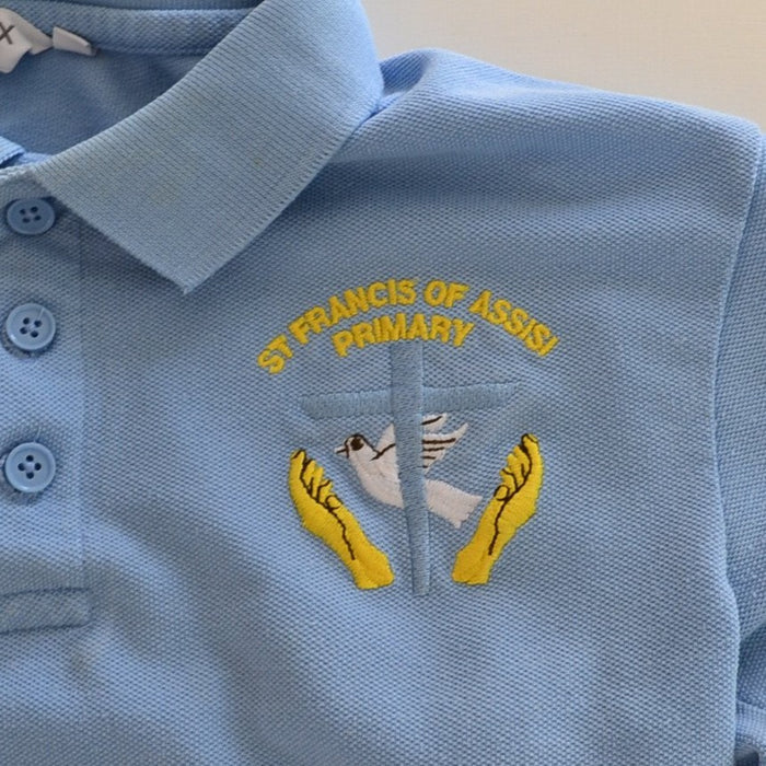 St Francis of Assisi Primary light blue polo shirt