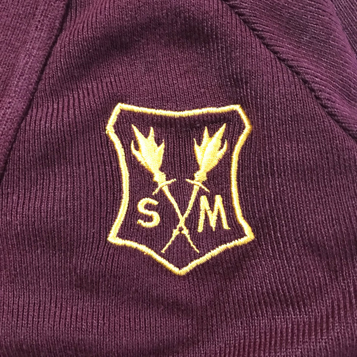 St Marthas Primary Burgundy V-neck jersey Cardigan