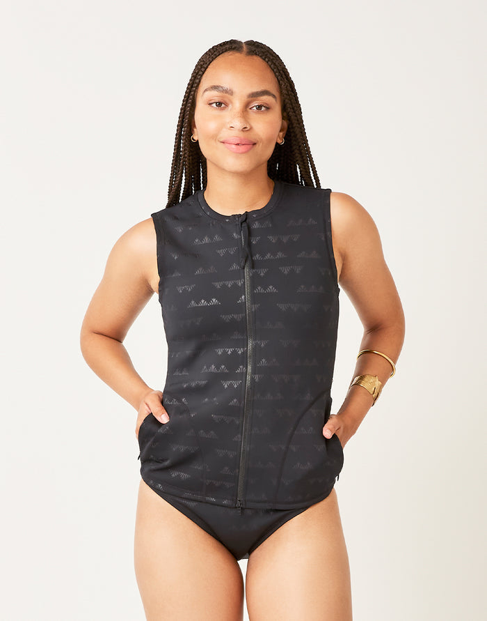 Stella Vest: Black Cascade Embossed - FINAL SALE