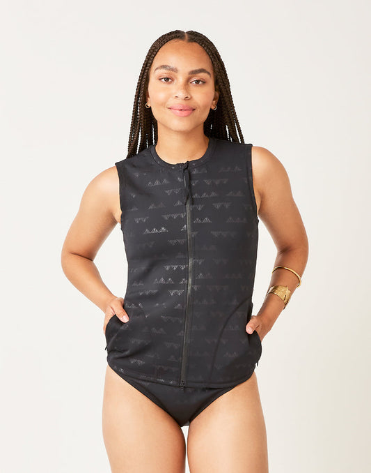 Stella Vest: Black Cascade Embossed - FINAL SALE