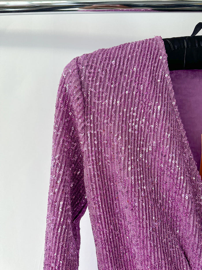 Stine Goya Noelia Sequin Embellished Orchid Purple Mini Dress