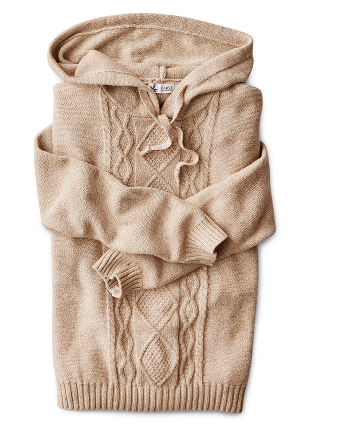 Stowe Hooded Sweater: Lt. Khaki Heather
