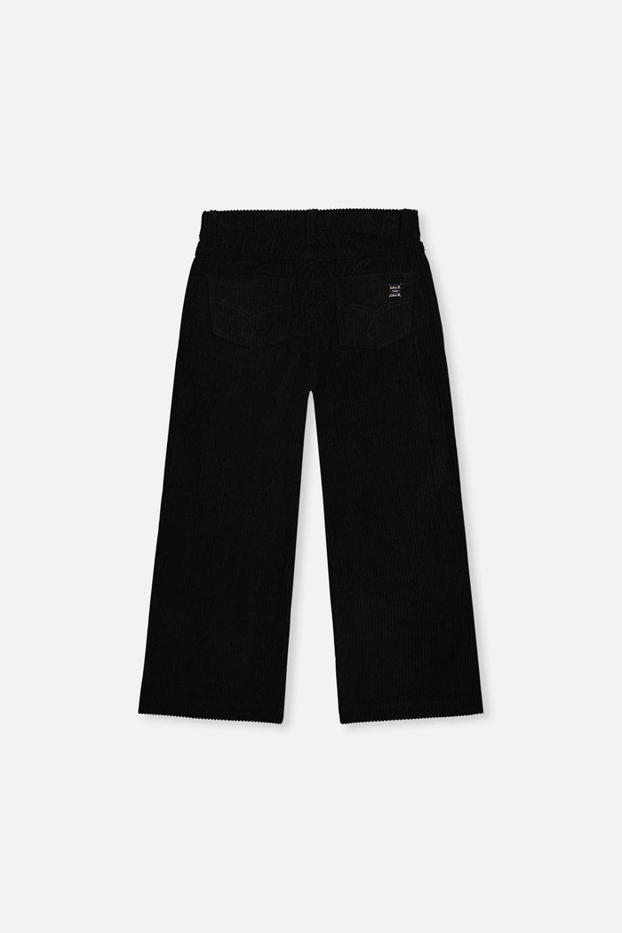Back view of the Deux par Deux black corduroy wide-leg pants
