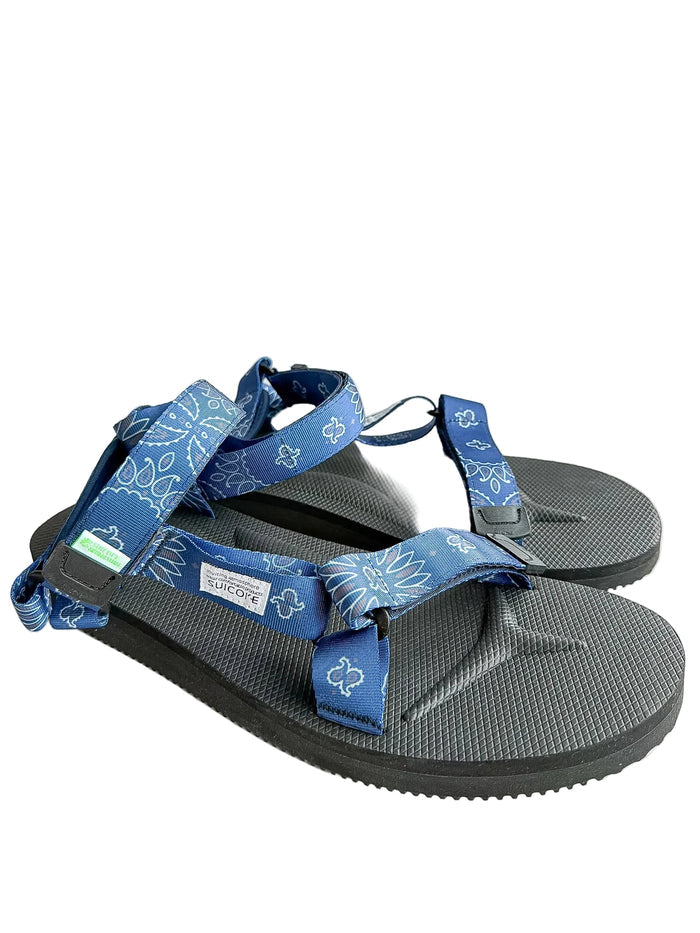 Suicoke Blue Black Paisley Sandals NO BOX