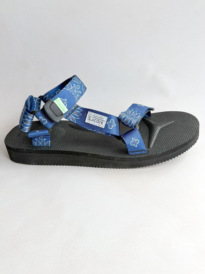 Suicoke Blue Black Paisley Sandals NO BOX