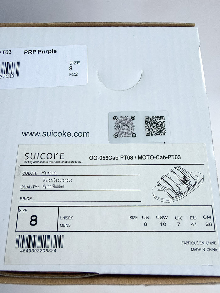 Suicoke Moto Cab Purple Paisley Sandals Sliders