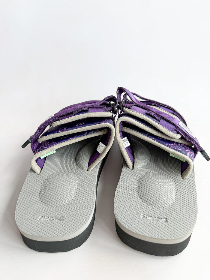 Suicoke Moto Cab Purple Paisley Sandals Sliders