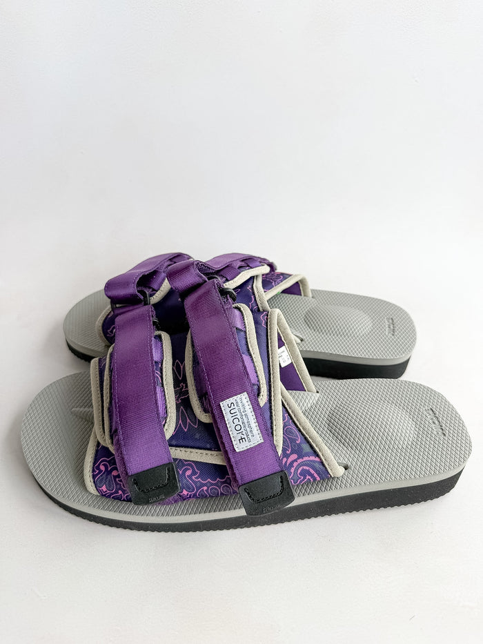 Suicoke Moto Cab Purple Paisley Sandals Sliders