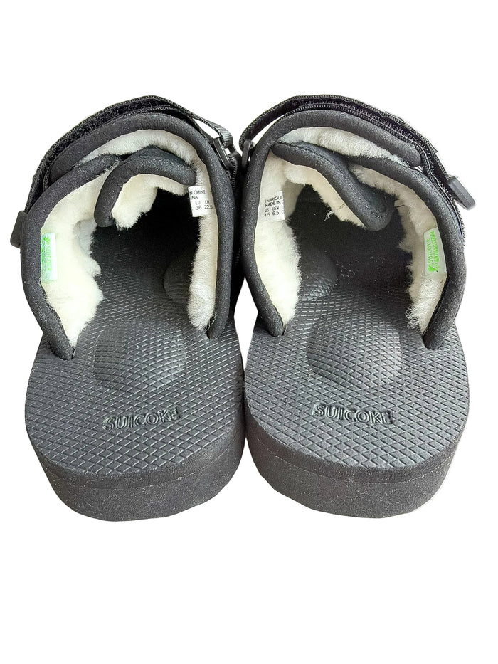 Suicoke Women's Black Zavo Shearling Slippers Sliders NO BOX
