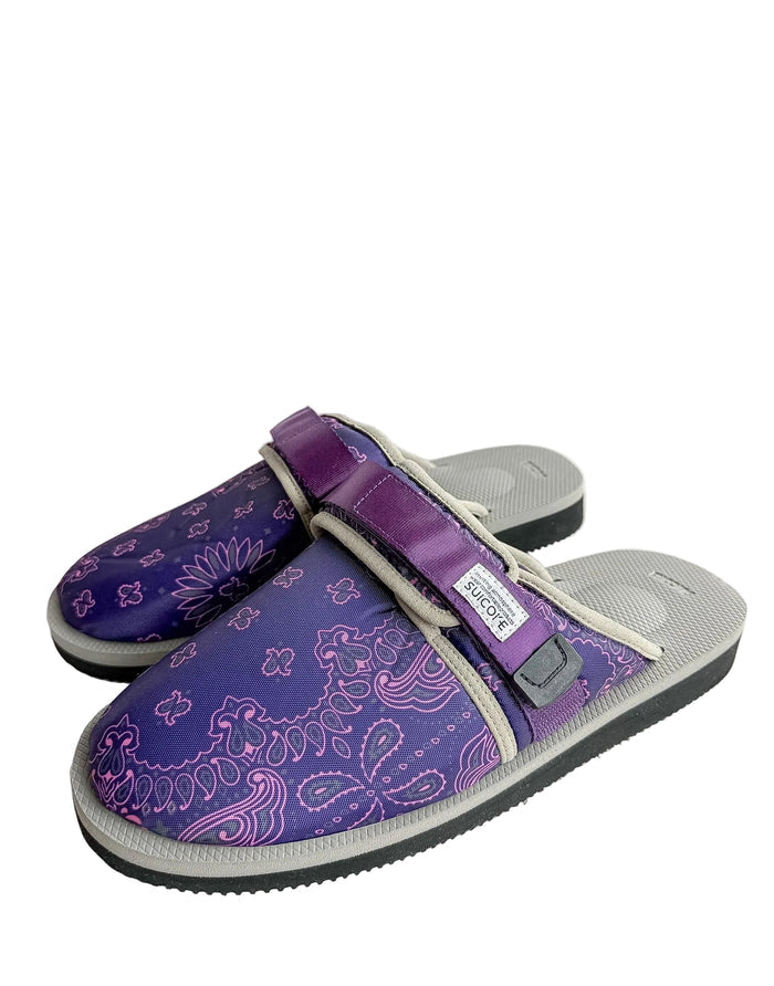 Suicoke Zavo Cab Purple Paisley Slip On Strap Mule Sandals NO BOX