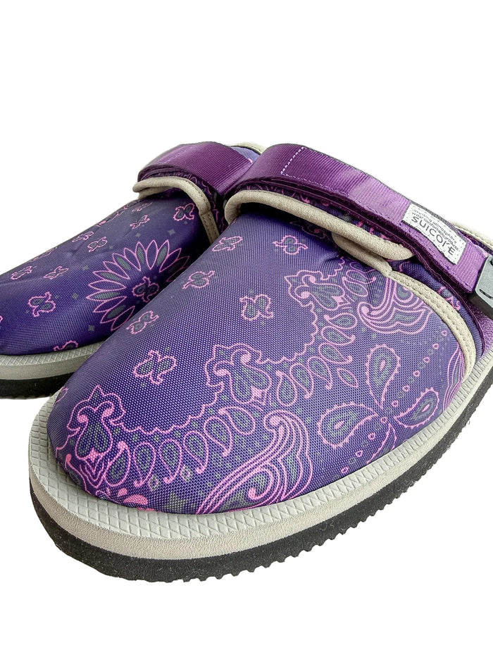 Suicoke Zavo Cab Purple Paisley Slip On Strap Mule Sandals NO BOX