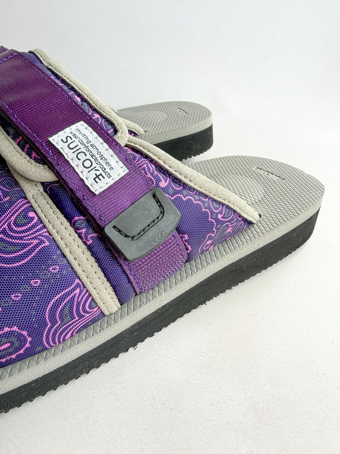 Suicoke Zavo Cab Purple Paisley Slip On Strap Mule Sandals NO BOX