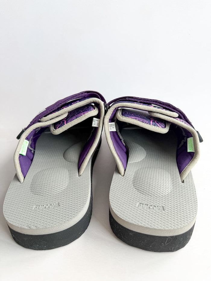 Suicoke Zavo Cab Purple Paisley Slip On Strap Mule Sandals NO BOX