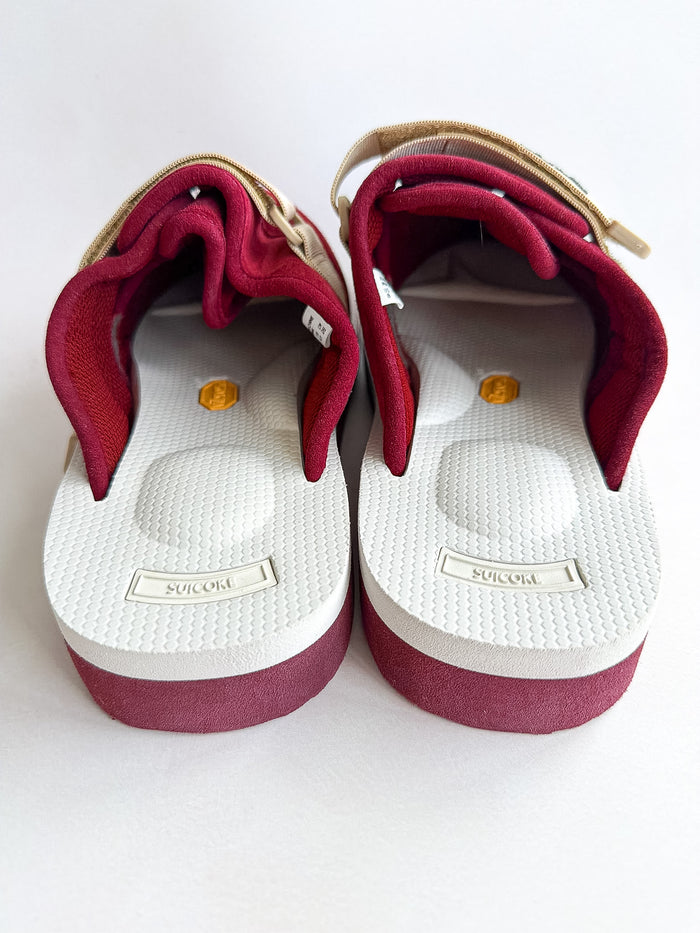 Suicoke Zavo Cab Red Suede Slip On Strap Mule Sandals