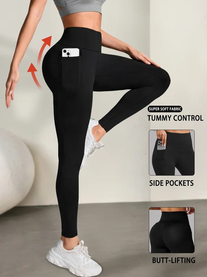 Super Soft High Waist Tummy Control Leggings with Pockets