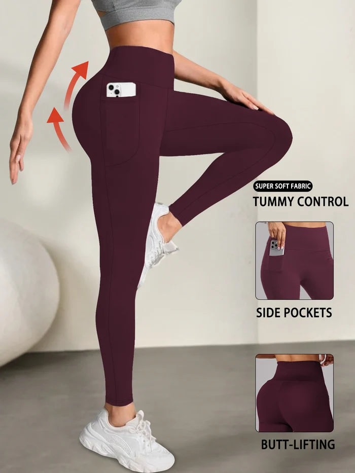 Super Soft High Waist Tummy Control Leggings with Pockets