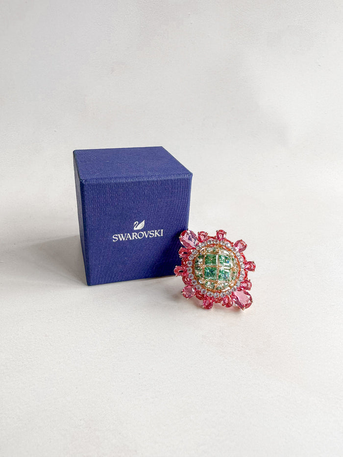Swarovski Curiosa Cocktail ring Multicoloured, 18k rose gold plated