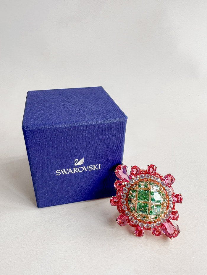 Swarovski Curiosa Cocktail ring Multicoloured, 18k rose gold plated