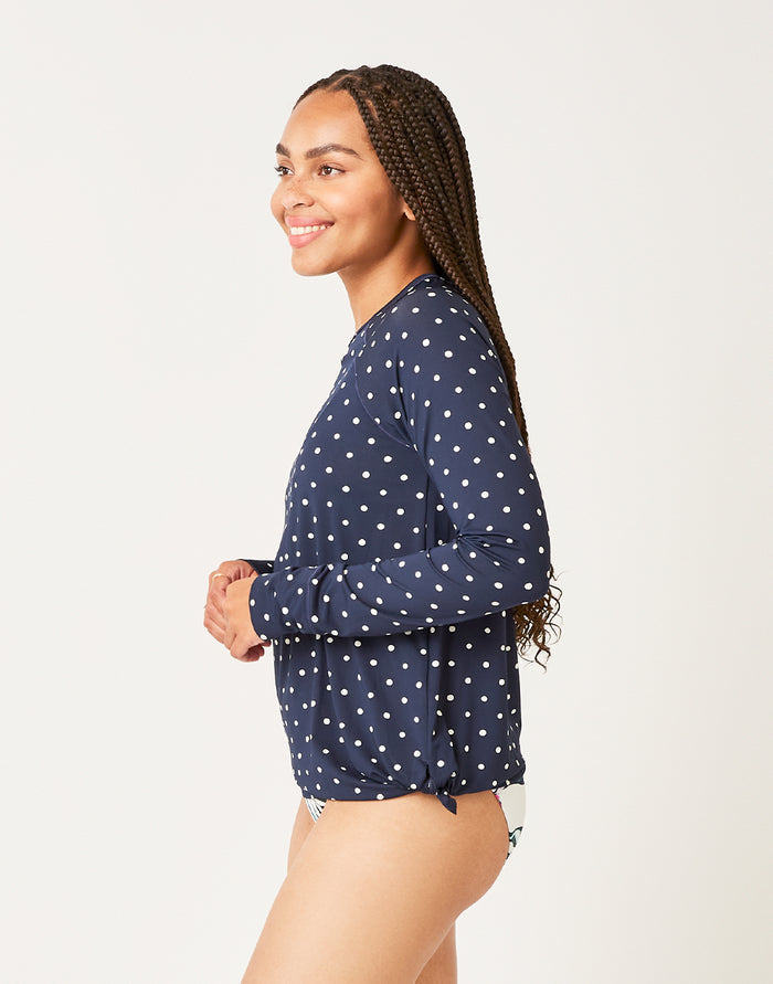 Sydney Sunshirt: Navy Polka Dot - FINAL SALE