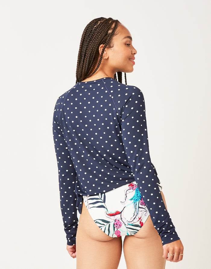 Sydney Sunshirt: Navy Polka Dot - FINAL SALE