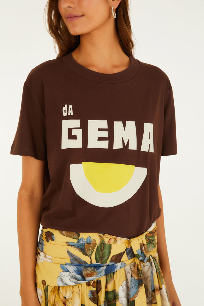T-SHIRT FIT DA GEMA MARROM