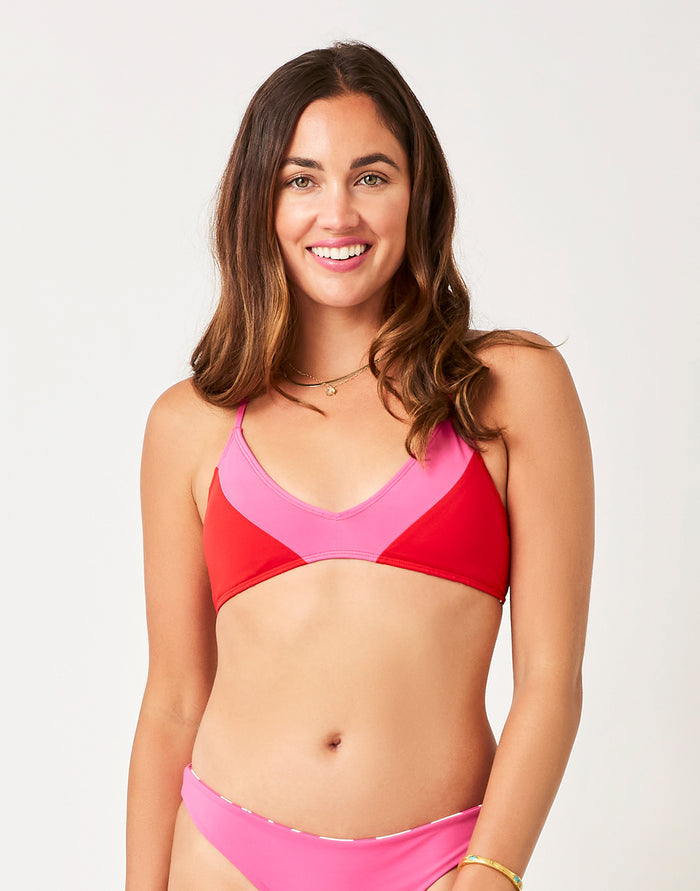 Tamarindo Colorblock Top: Fuchsia w. Hot Red - FINAL SALE