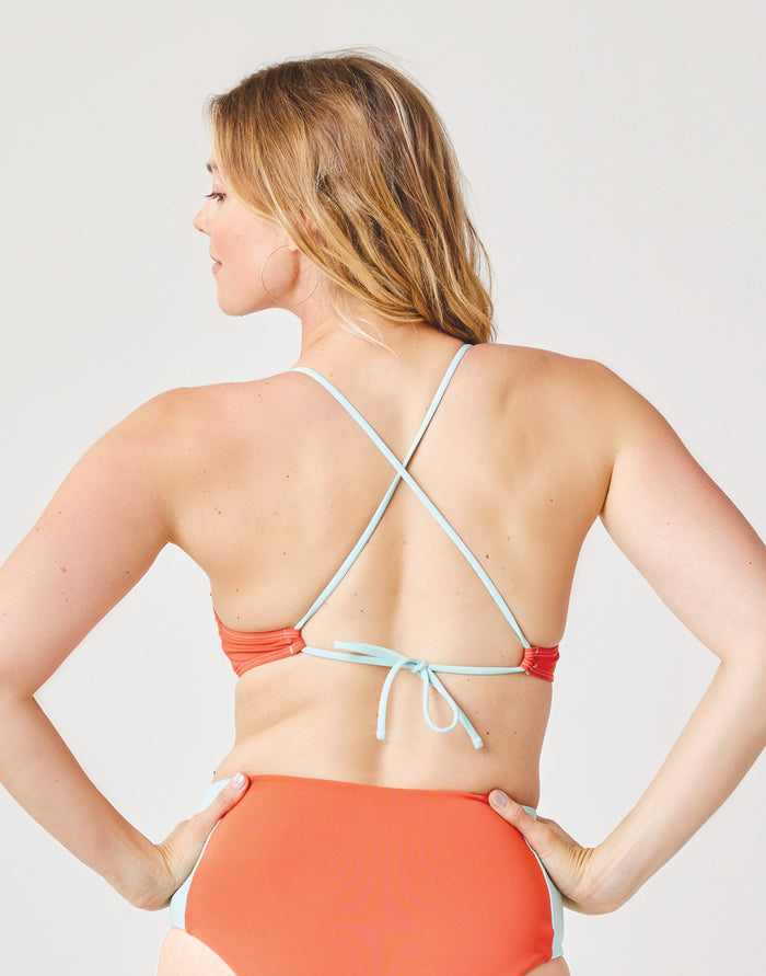 Tamarindo Colorblock Top: Sunset w. Sea Glass - FINAL SALE