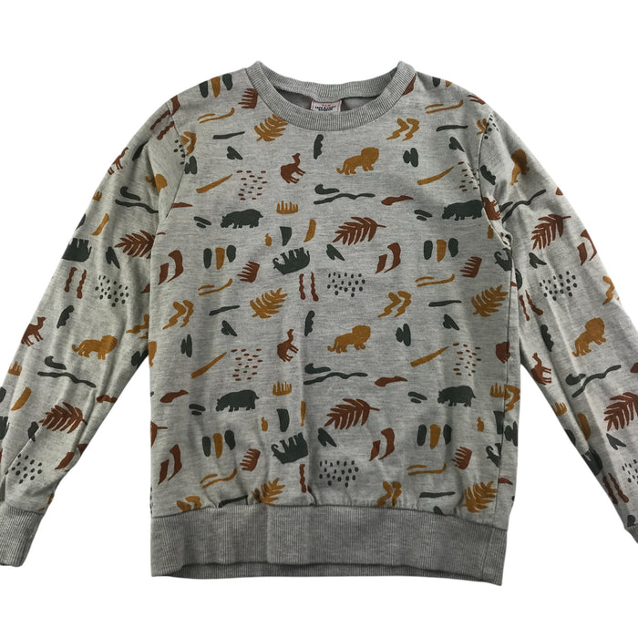 Tape a l'oeil 7-8 years grey nature animals print sweater