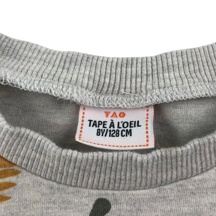 Tape a l'oeil 7-8 years grey nature animals print sweater