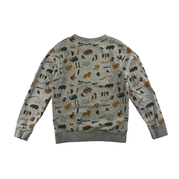 Tape a l'oeil 7-8 years grey nature animals print sweater